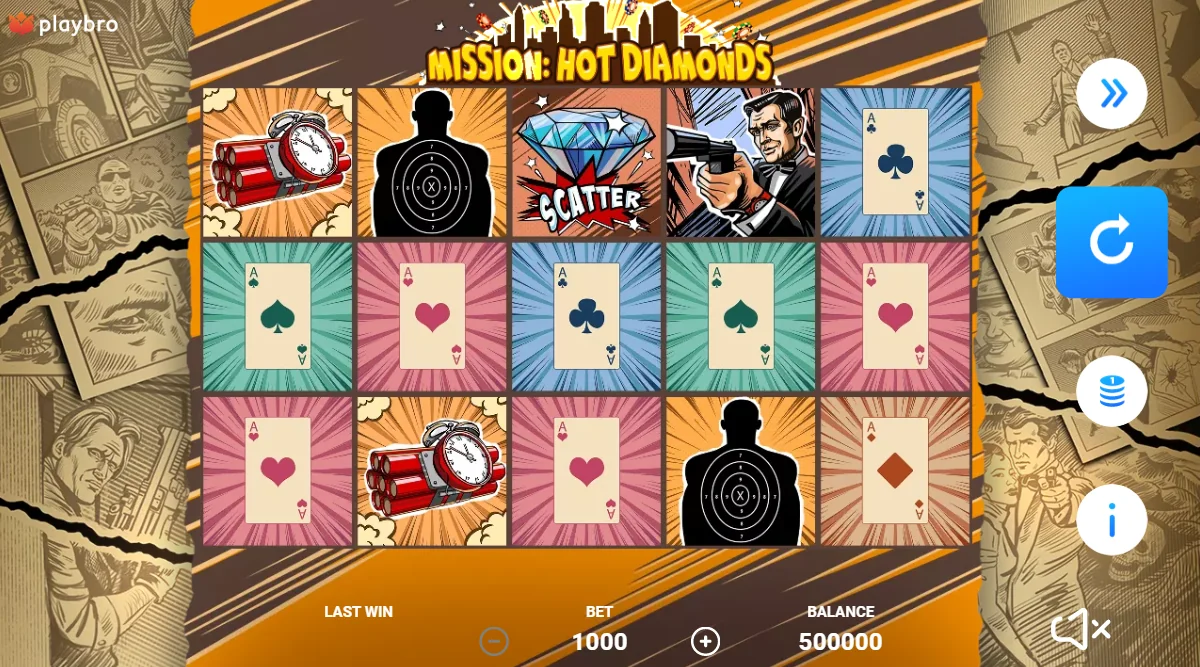 Mission Hot Diamonds Slot Game